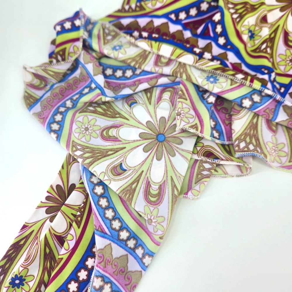 Btg y2k Multicolor Paisley Mandala Print Handkerchief Hem Asymmetrical Skirt Sm - Picture 9 of 10